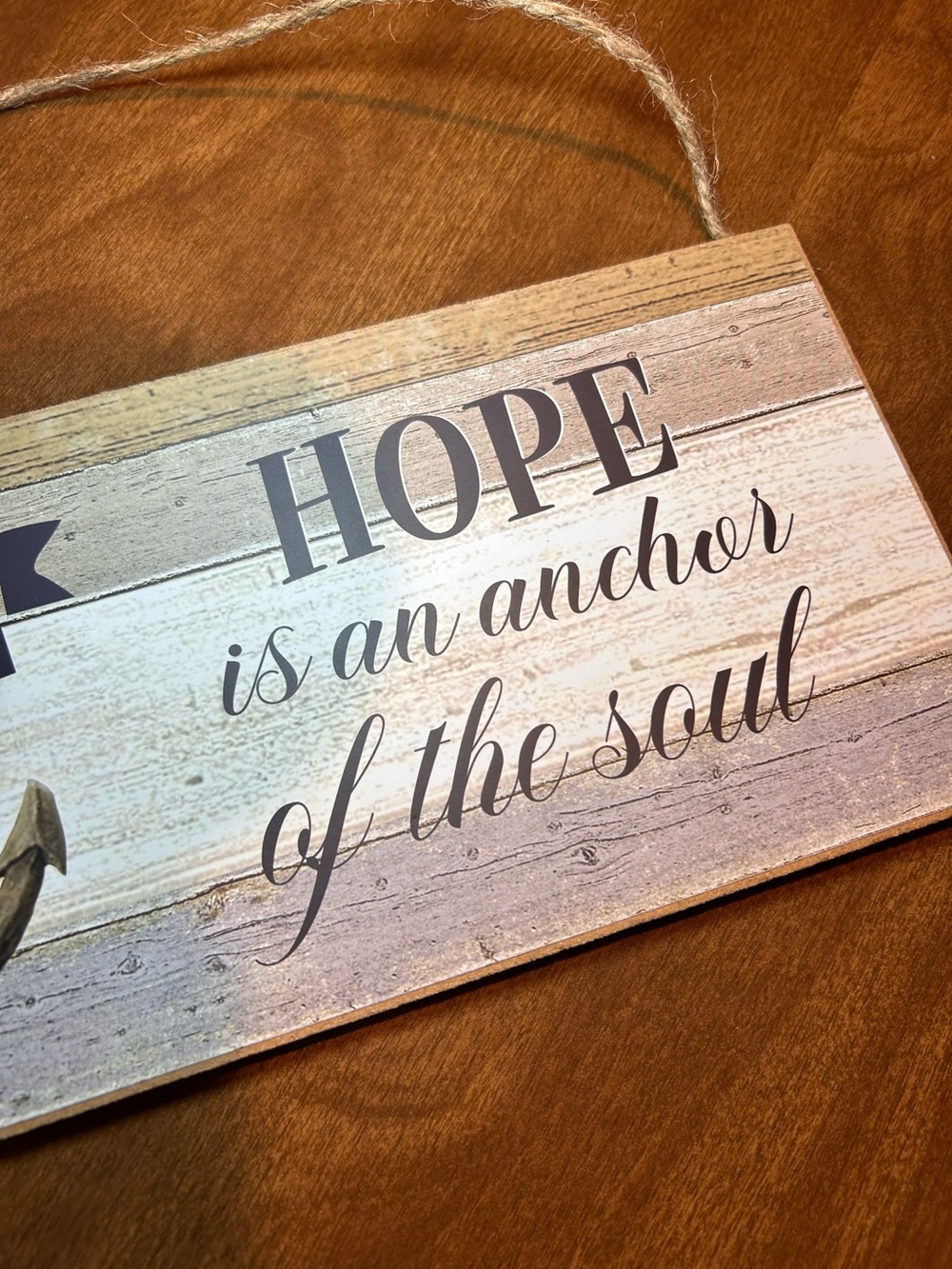 Hope Is An Anchor Wall Plaque - Nautical Wooden Sign - Picture 2 of 4